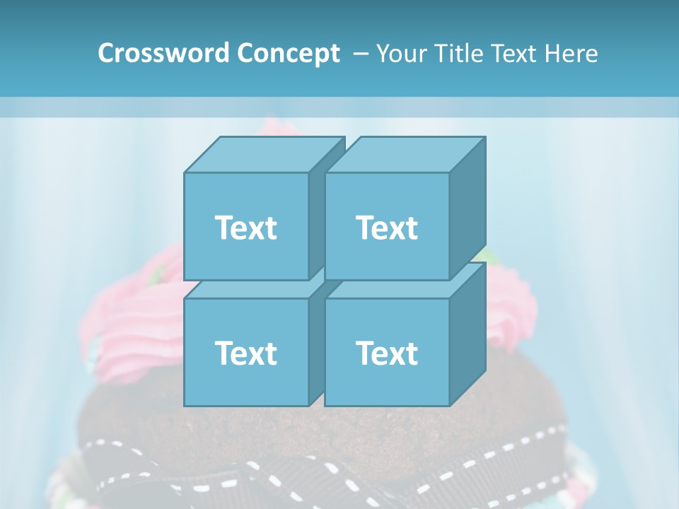 Colorful Cupcake With Ribbons. PowerPoint Template