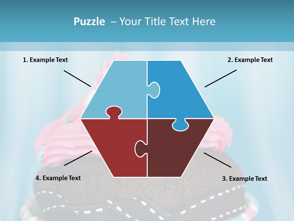 Colorful Cupcake With Ribbons. PowerPoint Template