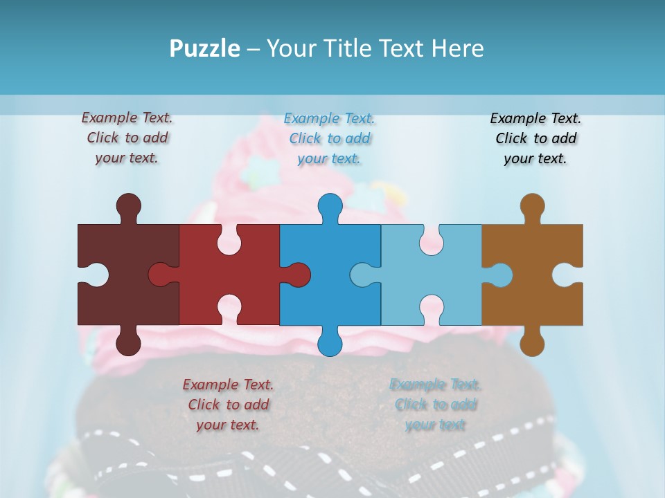 Colorful Cupcake With Ribbons. PowerPoint Template