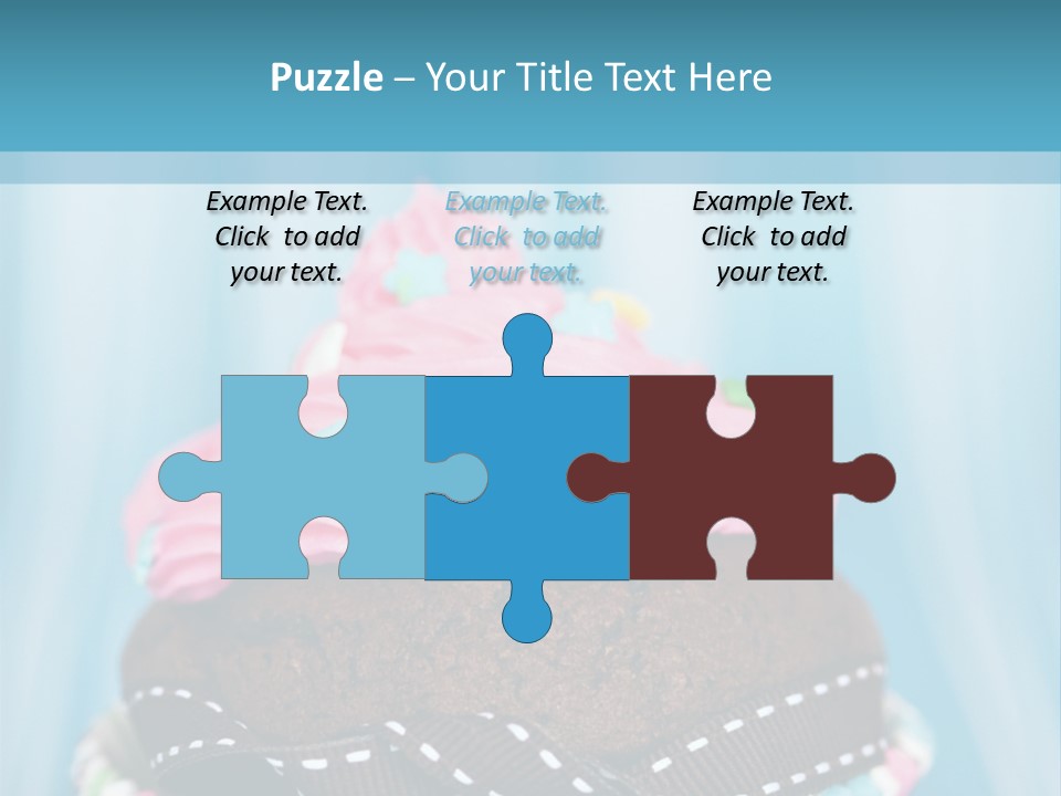 Colorful Cupcake With Ribbons. PowerPoint Template