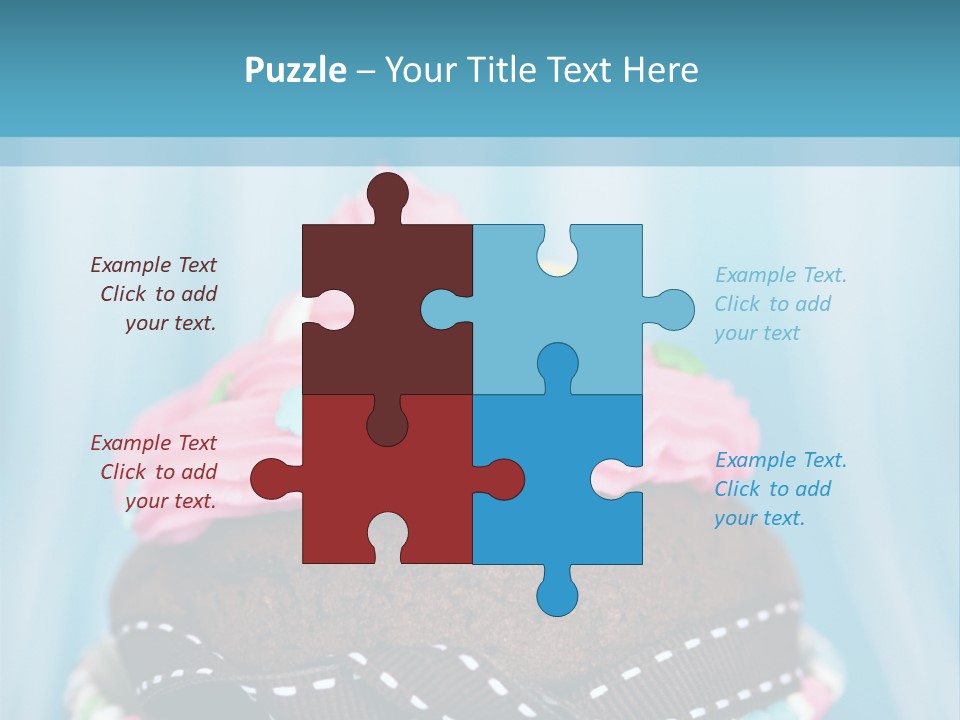 Colorful Cupcake With Ribbons. PowerPoint Template