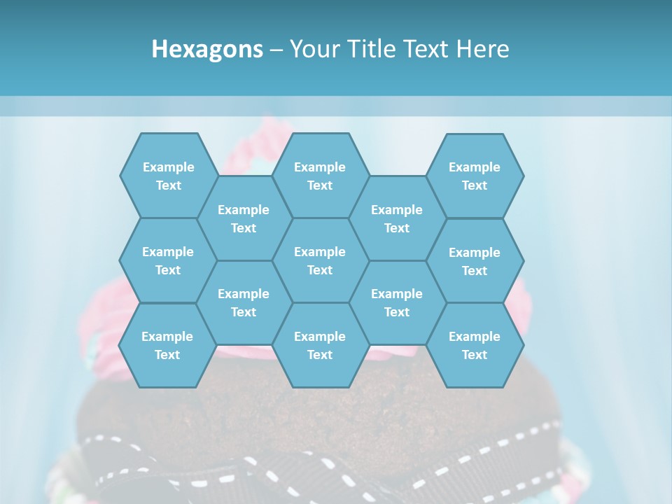 Colorful Cupcake With Ribbons. PowerPoint Template