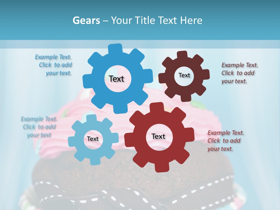 Colorful Cupcake With Ribbons. PowerPoint Template