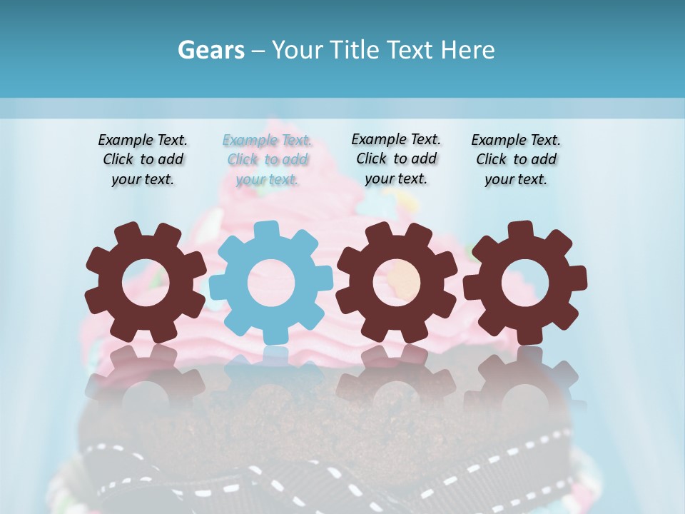 Colorful Cupcake With Ribbons. PowerPoint Template