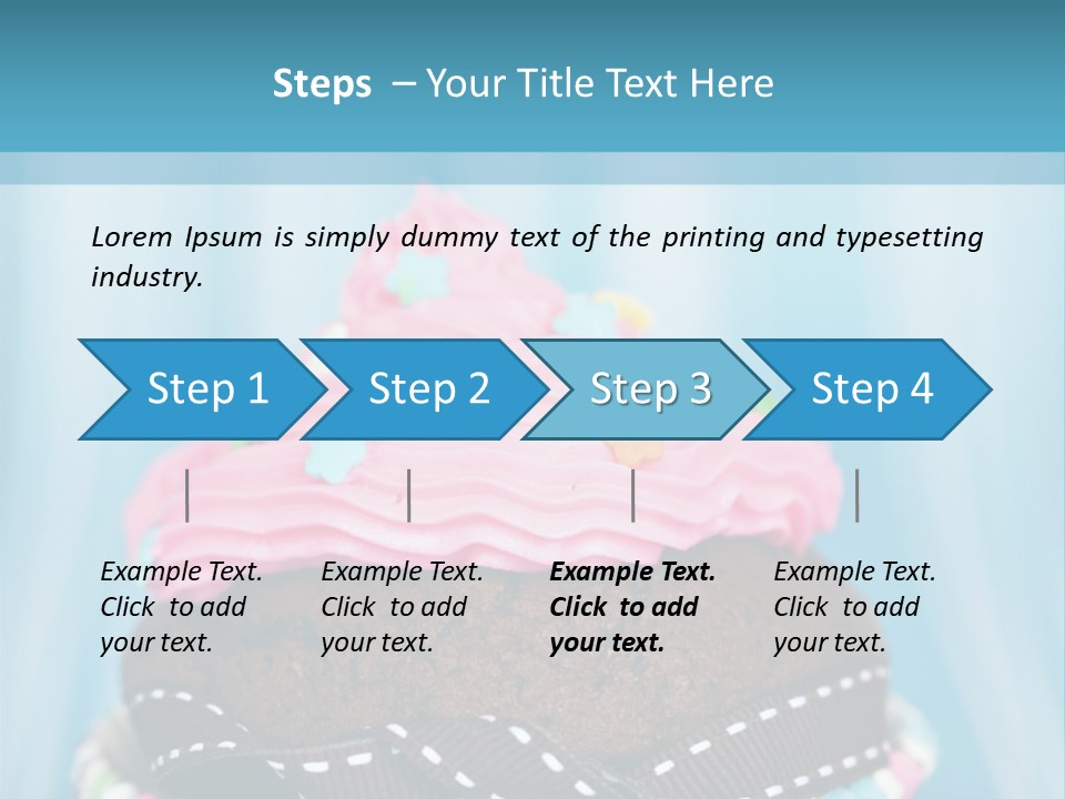 Colorful Cupcake With Ribbons. PowerPoint Template