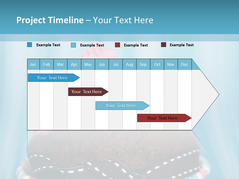 Colorful Cupcake With Ribbons. PowerPoint Template