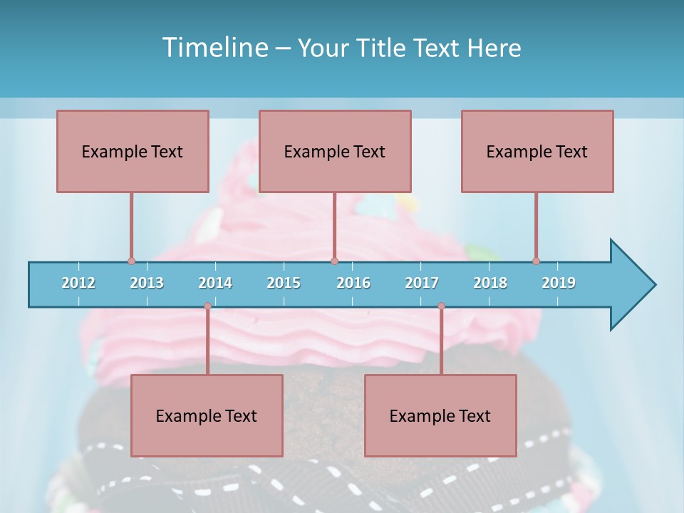 Colorful Cupcake With Ribbons. PowerPoint Template