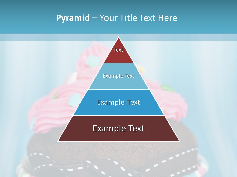 Colorful Cupcake With Ribbons. PowerPoint Template