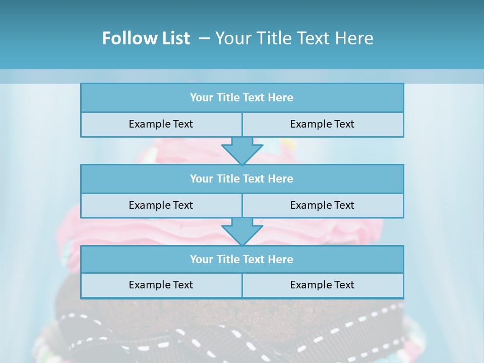 Colorful Cupcake With Ribbons. PowerPoint Template