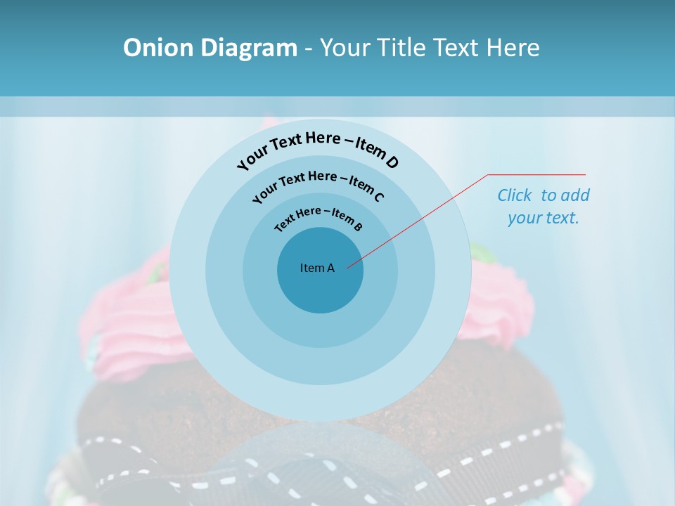 Colorful Cupcake With Ribbons. PowerPoint Template