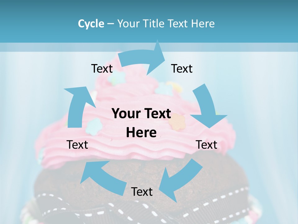 Colorful Cupcake With Ribbons. PowerPoint Template