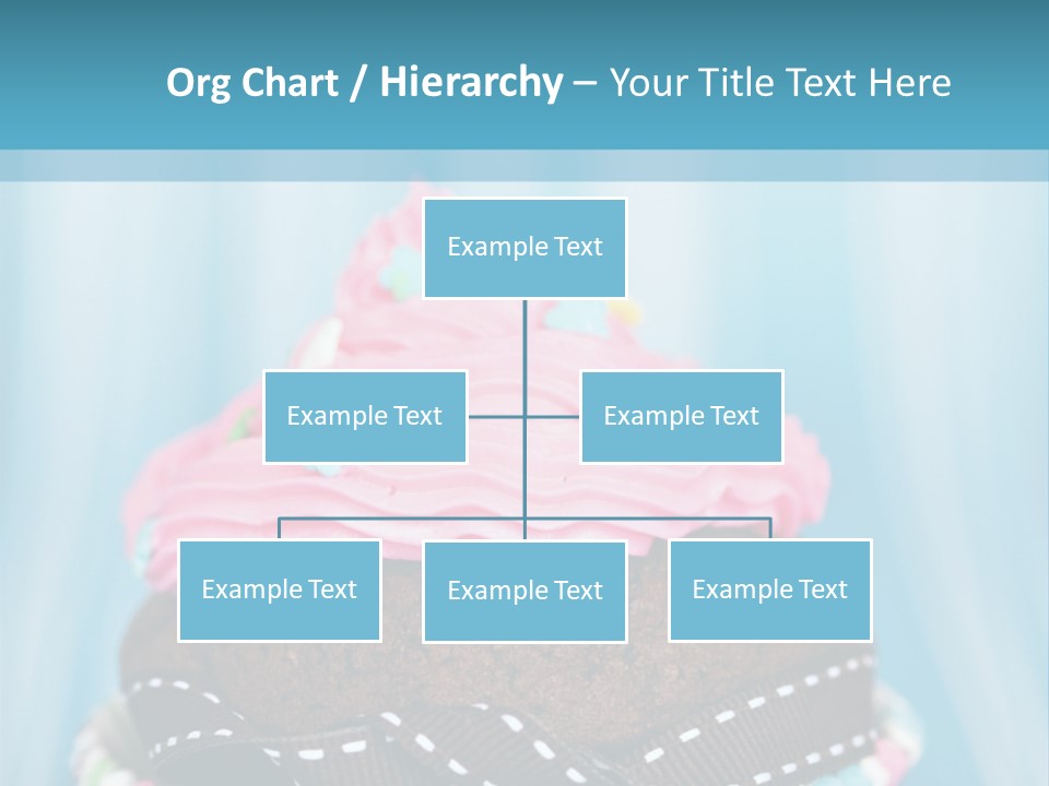 Colorful Cupcake With Ribbons. PowerPoint Template
