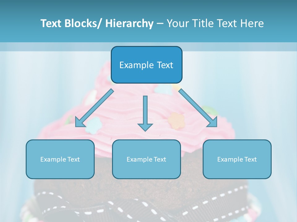 Colorful Cupcake With Ribbons. PowerPoint Template