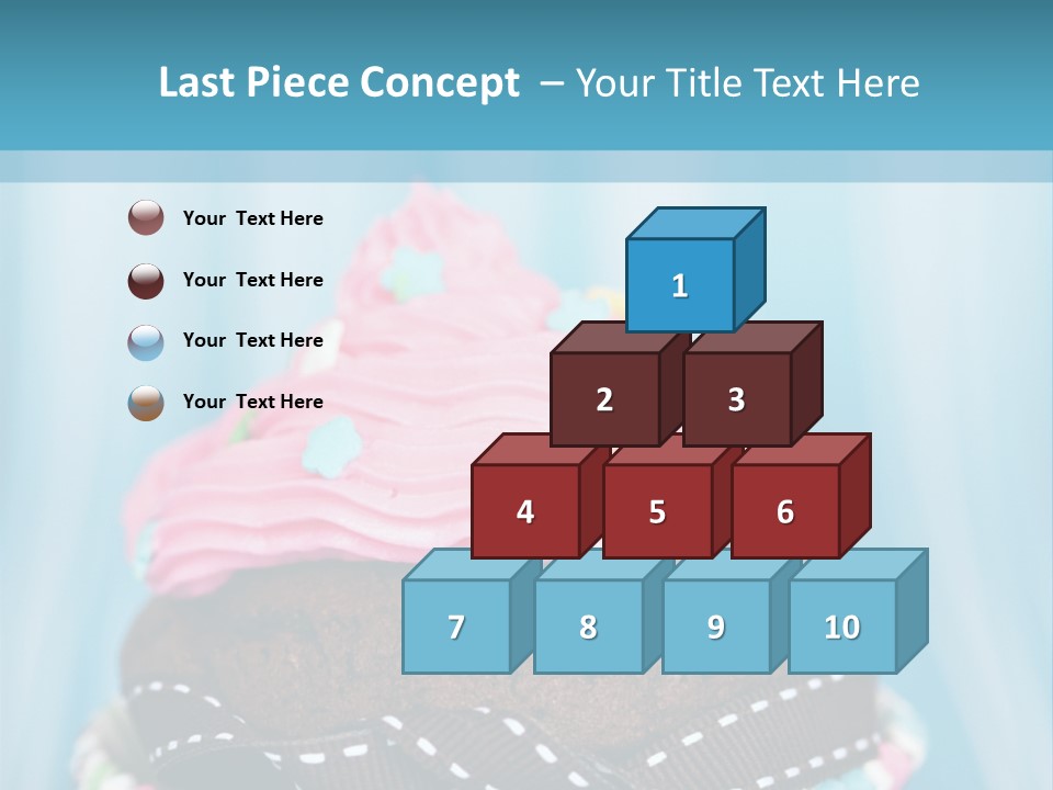 Colorful Cupcake With Ribbons. PowerPoint Template