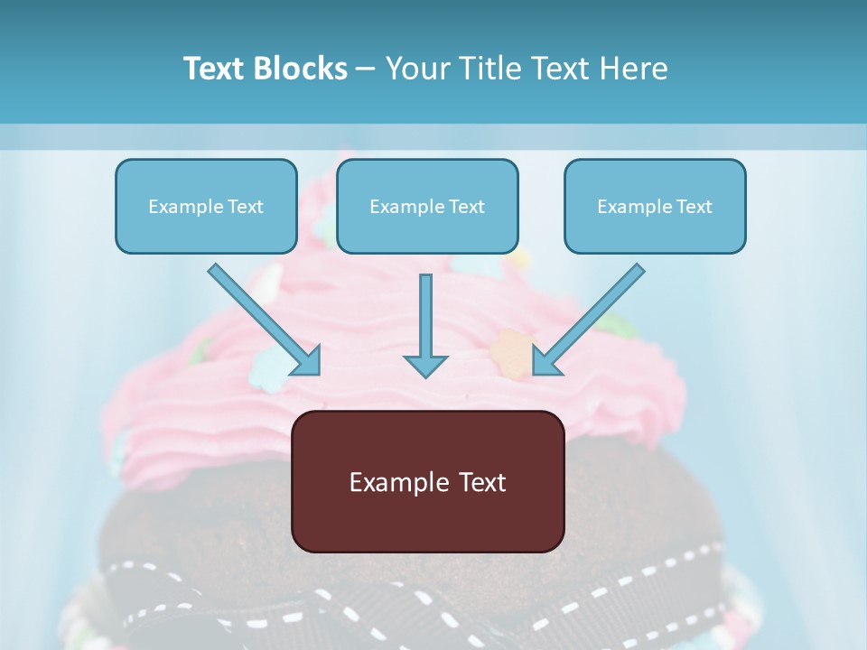 Colorful Cupcake With Ribbons. PowerPoint Template