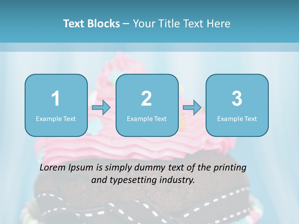 Colorful Cupcake With Ribbons. PowerPoint Template