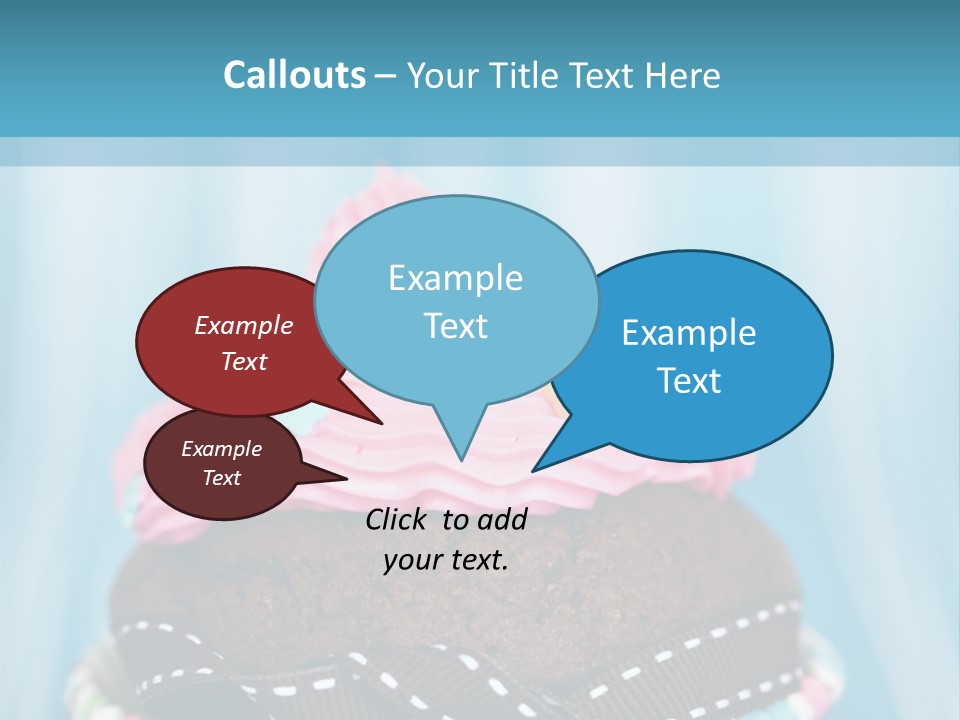 Colorful Cupcake With Ribbons. PowerPoint Template