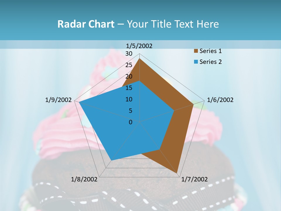 Colorful Cupcake With Ribbons. PowerPoint Template