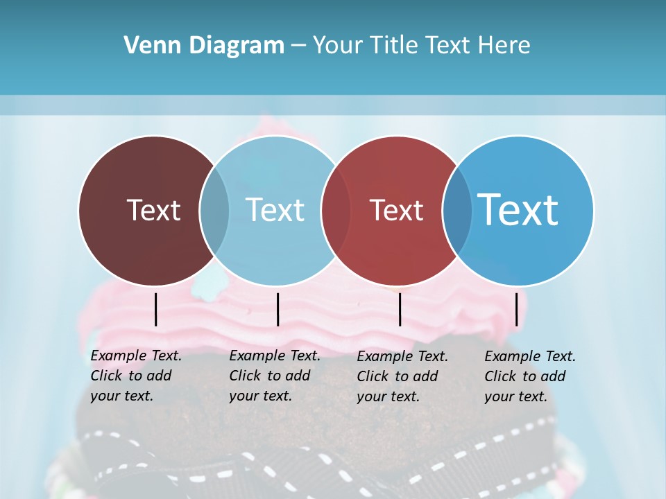 Colorful Cupcake With Ribbons. PowerPoint Template