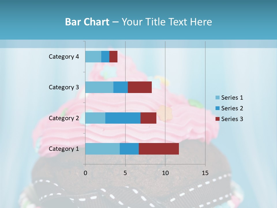 Colorful Cupcake With Ribbons. PowerPoint Template