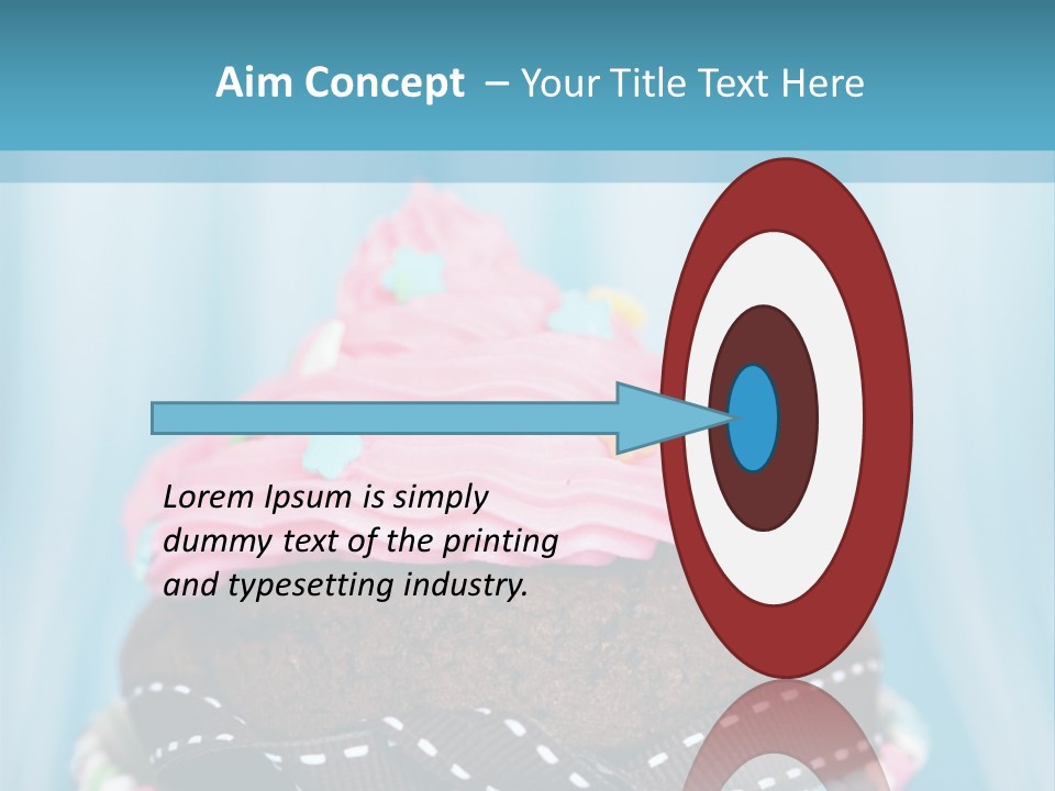 Colorful Cupcake With Ribbons. PowerPoint Template