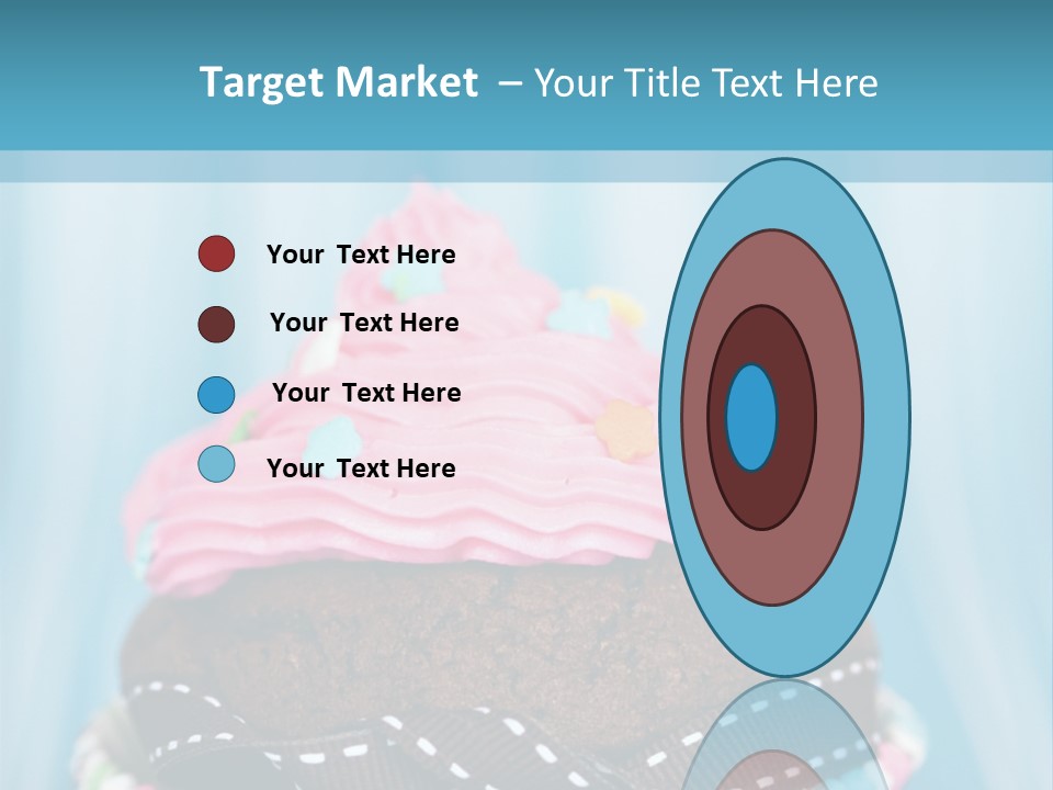 Colorful Cupcake With Ribbons. PowerPoint Template
