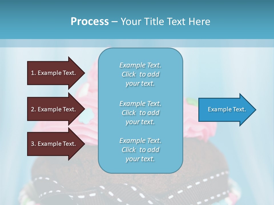 Colorful Cupcake With Ribbons. PowerPoint Template