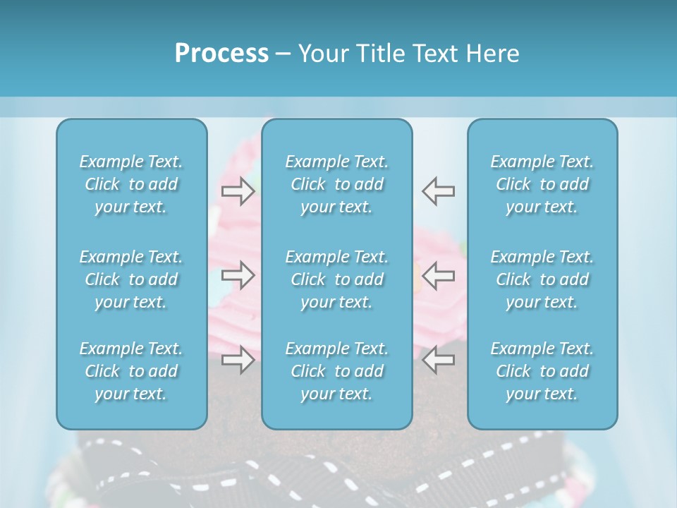 Colorful Cupcake With Ribbons. PowerPoint Template