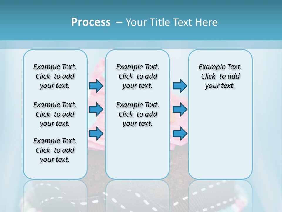 Colorful Cupcake With Ribbons. PowerPoint Template