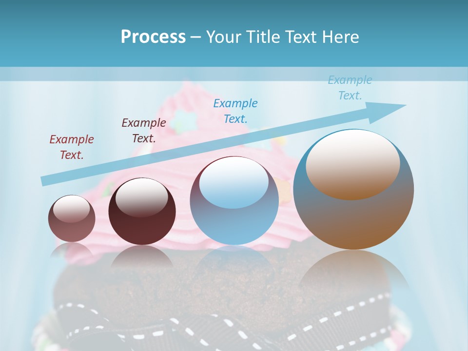 Colorful Cupcake With Ribbons. PowerPoint Template