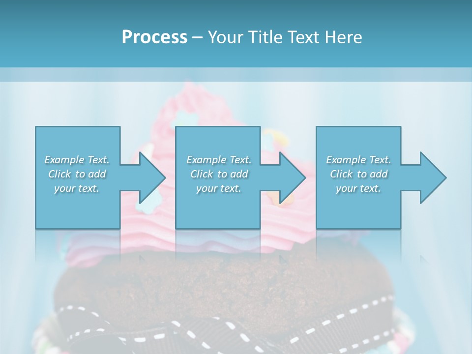 Colorful Cupcake With Ribbons. PowerPoint Template
