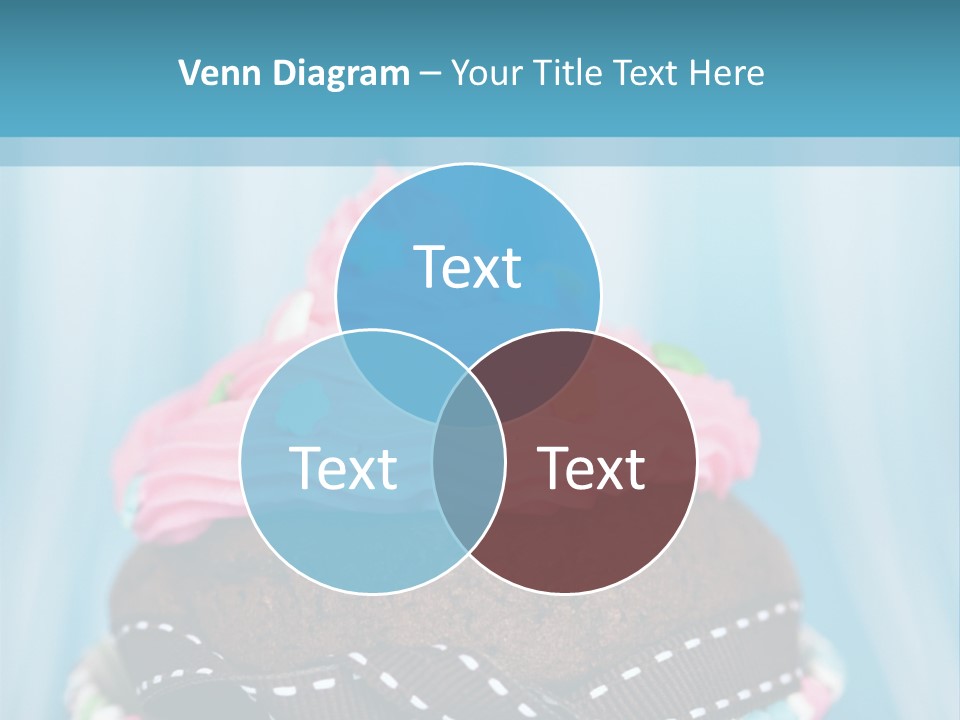 Colorful Cupcake With Ribbons. PowerPoint Template