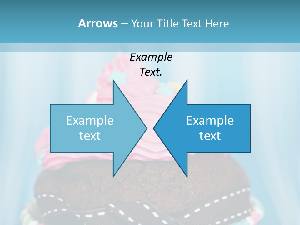 Colorful Cupcake With Ribbons. PowerPoint Template