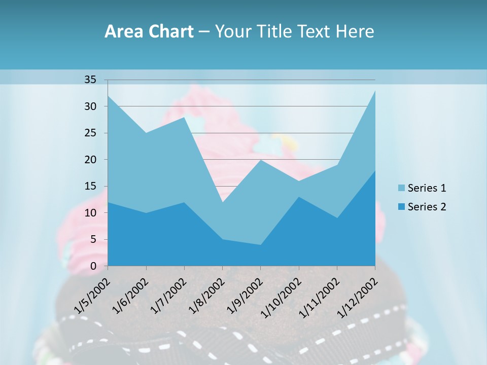 Colorful Cupcake With Ribbons. PowerPoint Template