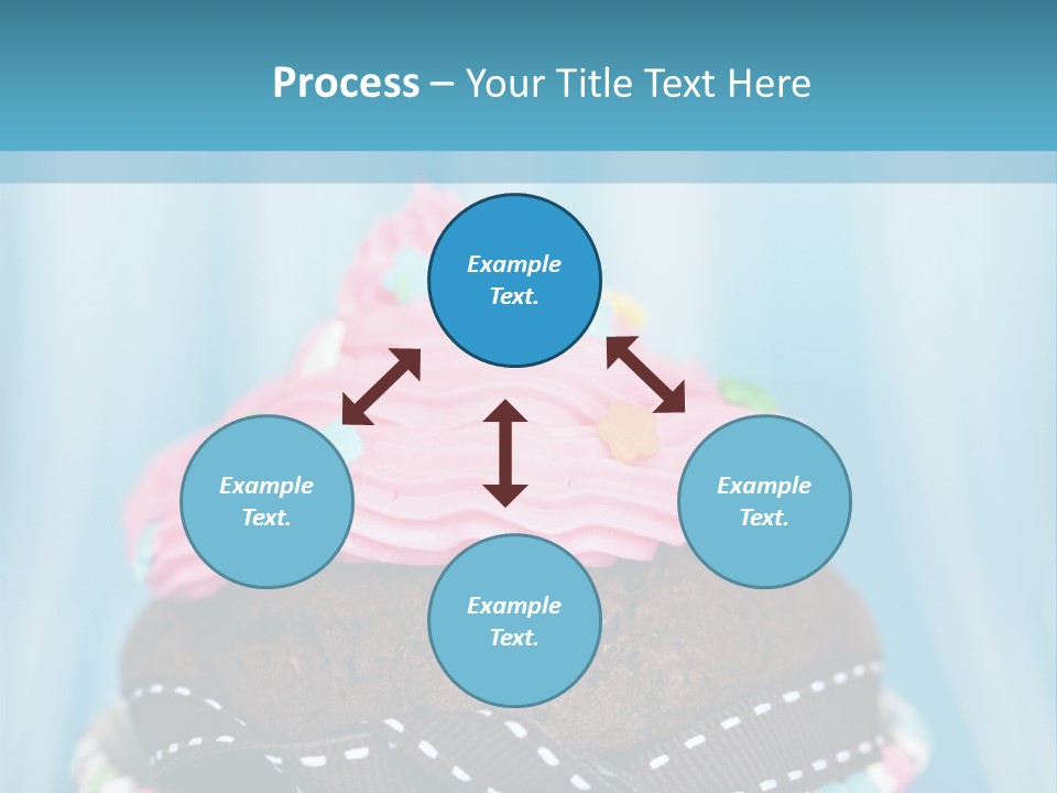 Colorful Cupcake With Ribbons. PowerPoint Template