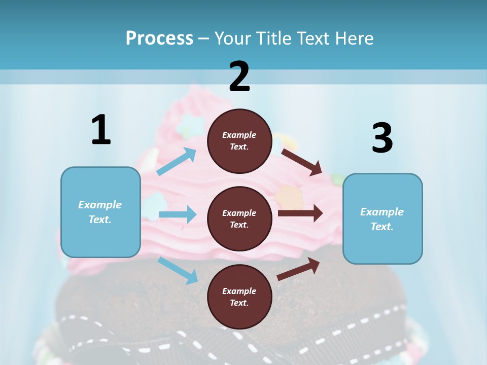 Colorful Cupcake With Ribbons. PowerPoint Template