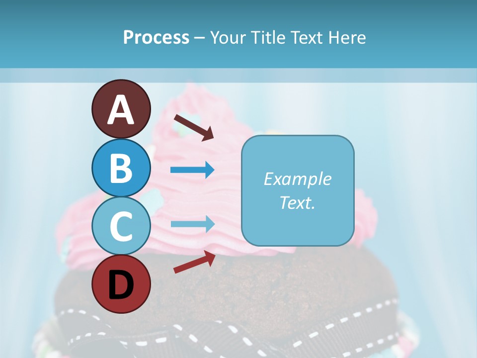 Colorful Cupcake With Ribbons. PowerPoint Template