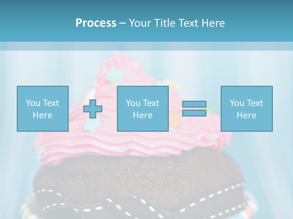 Colorful Cupcake With Ribbons. PowerPoint Template