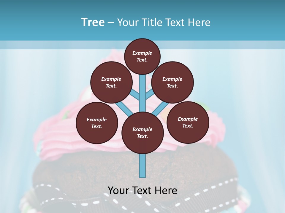 Colorful Cupcake With Ribbons. PowerPoint Template