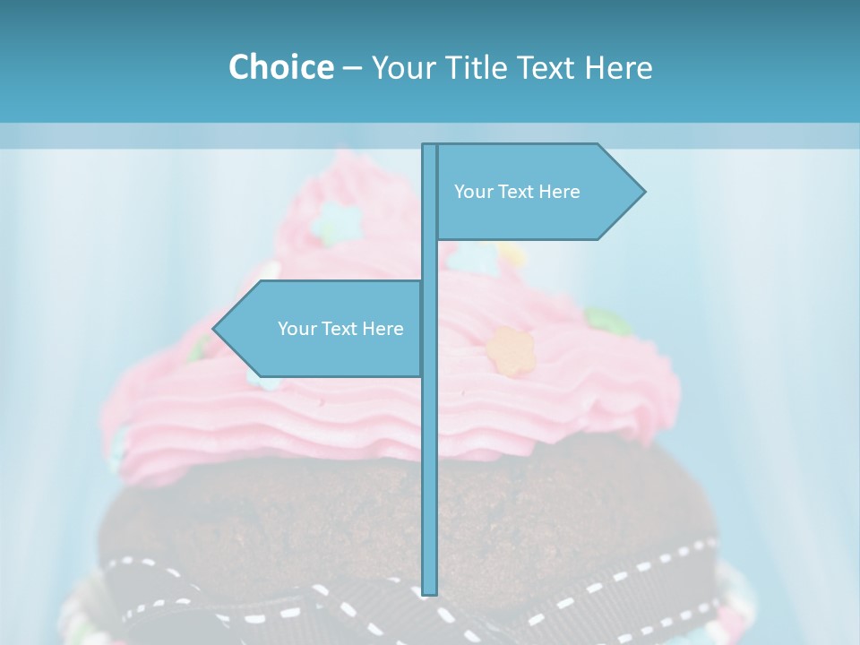 Colorful Cupcake With Ribbons. PowerPoint Template