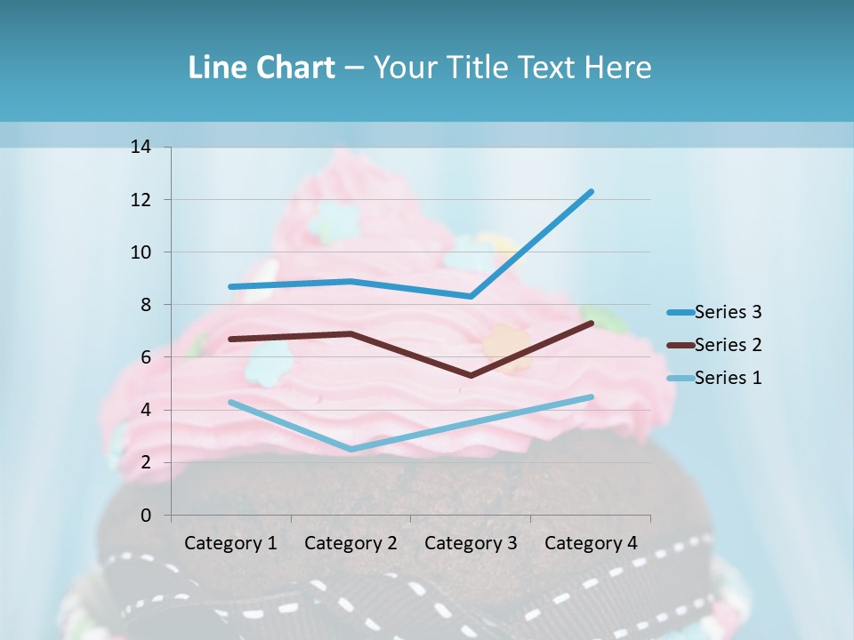 Colorful Cupcake With Ribbons. PowerPoint Template