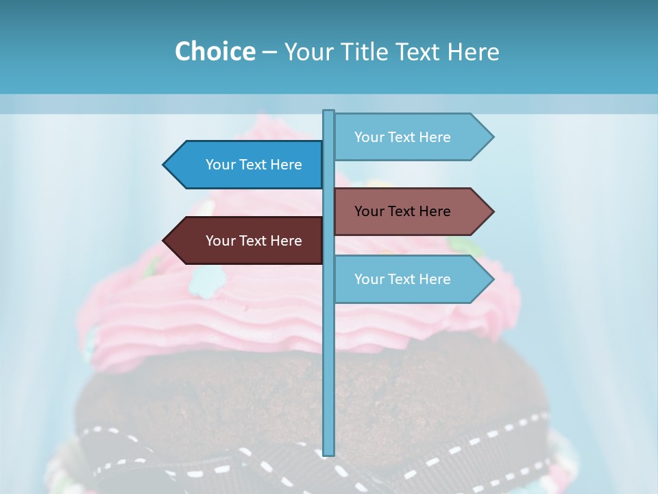 Colorful Cupcake With Ribbons. PowerPoint Template