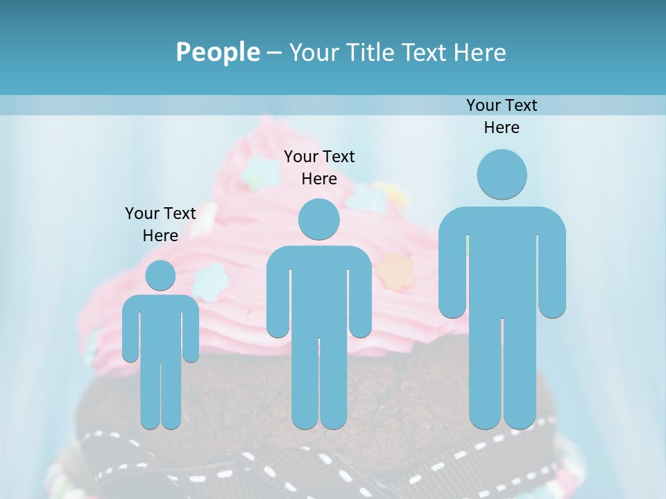 Colorful Cupcake With Ribbons. PowerPoint Template