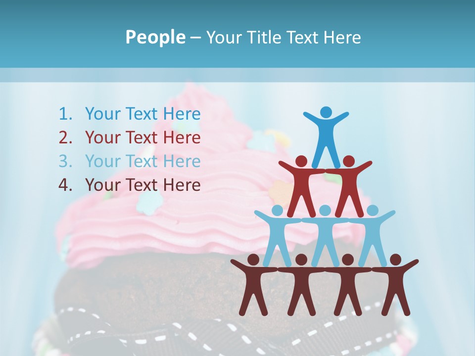 Colorful Cupcake With Ribbons. PowerPoint Template