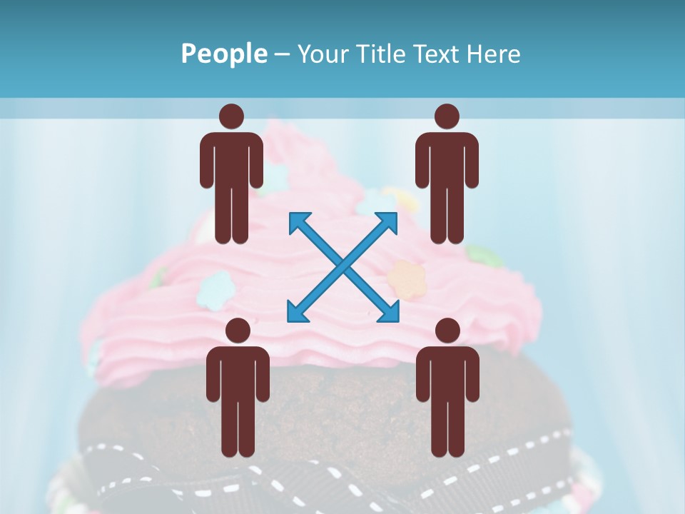 Colorful Cupcake With Ribbons. PowerPoint Template