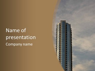 Modern Apartment Building At Sunset In Austin, Texas. PowerPoint Template