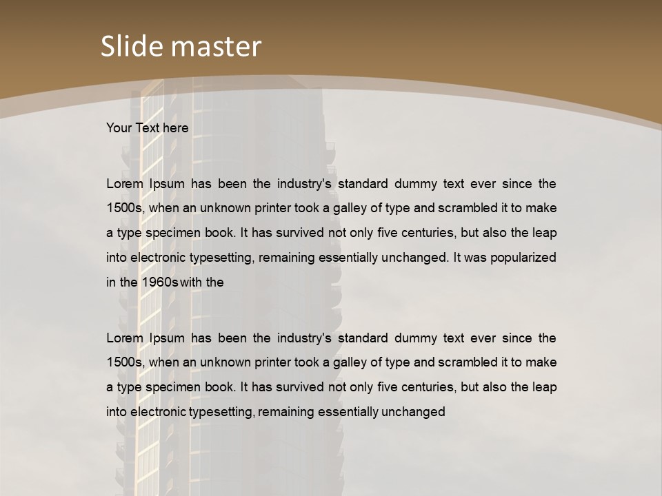 Modern Apartment Building At Sunset In Austin, Texas. PowerPoint Template