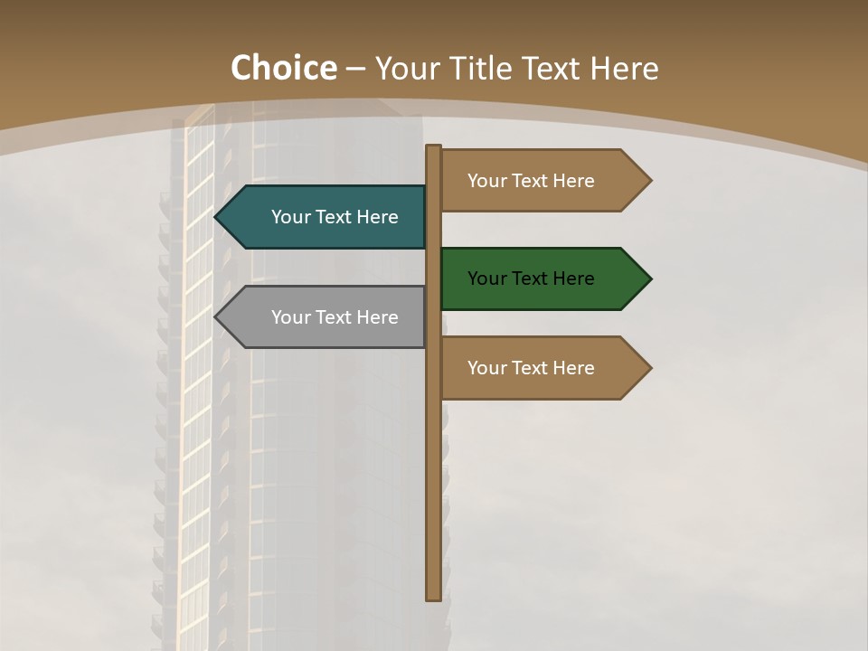 Modern Apartment Building At Sunset In Austin, Texas. PowerPoint Template