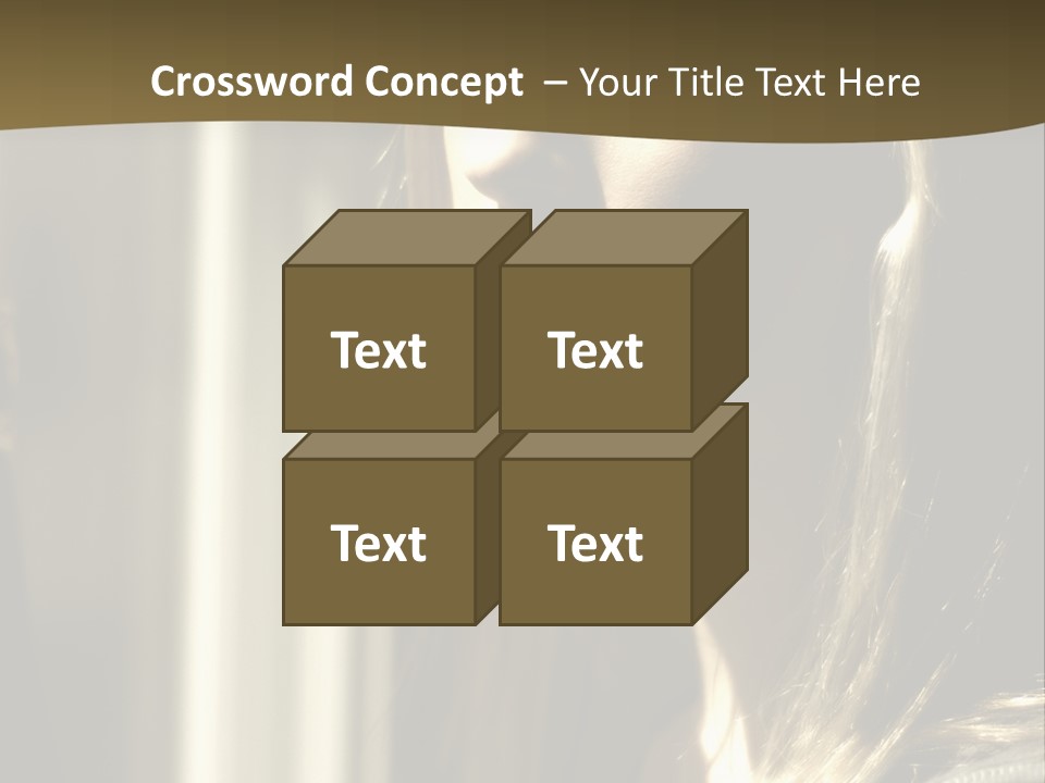 Young Woman Looking Out Of Window PowerPoint Template