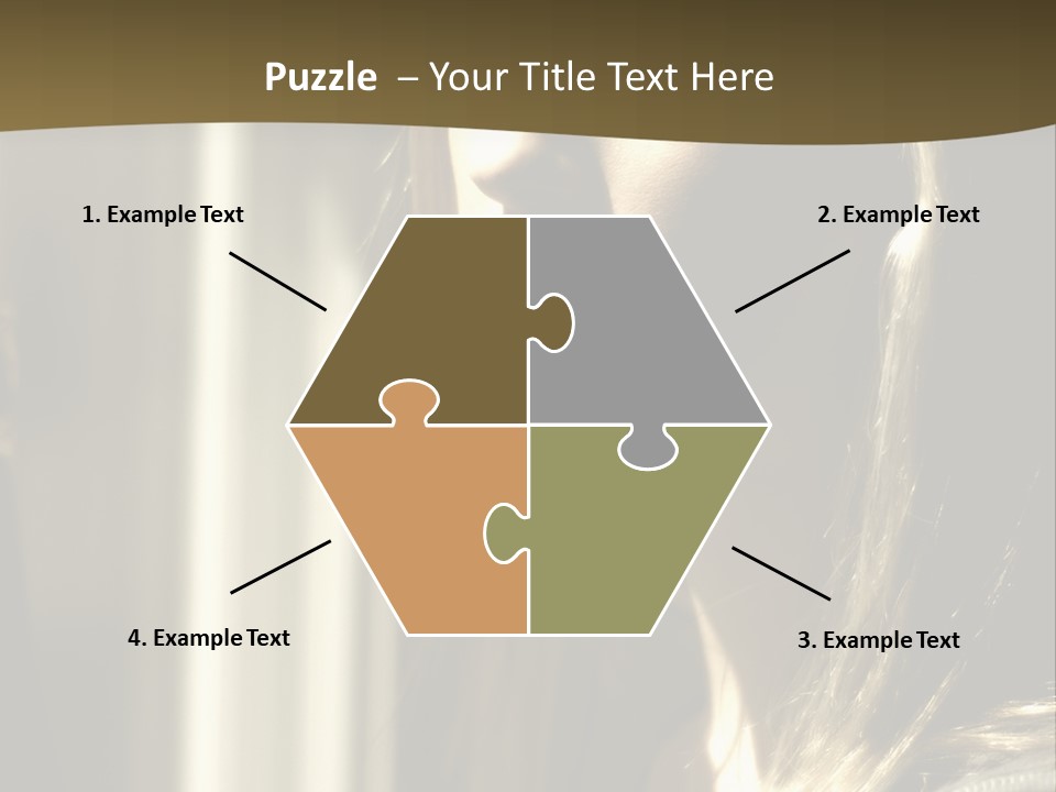 Young Woman Looking Out Of Window PowerPoint Template